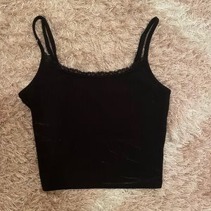 black cropped tank top